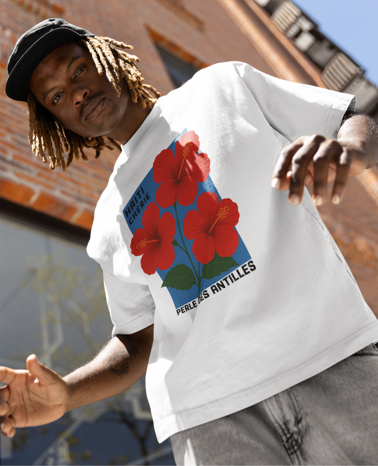 Perle Des Antilles Unisex organic oversized high neck t-shirt